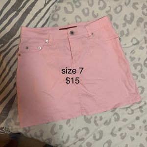 Pink jean skirt